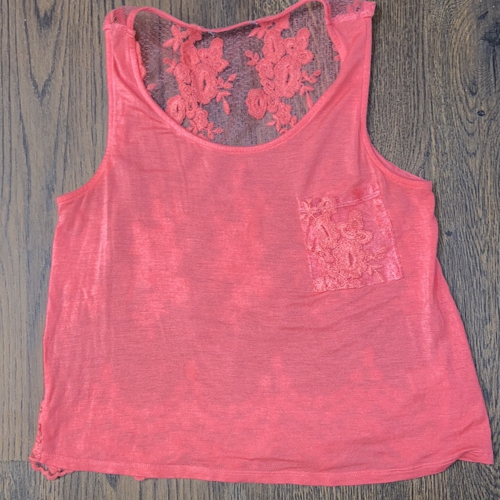New Sleeveless Knit Top with Lace Back  Size S
